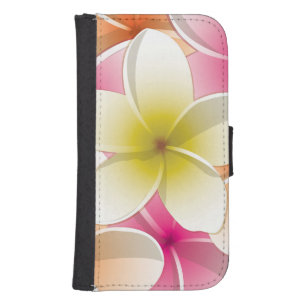 Bright Frangipani/ Plumeria flowers Samsung S4 Wallet Case
