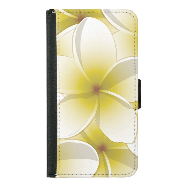 Bright Frangipani/ Plumeria flowers Samsung Galaxy Wallet Case (Front)