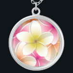 Bright Frangipani/ Plumeria flowers Silver Plated Necklace<br><div class="desc">Add a touch of the tropical to your day with these Frangipani!</div>