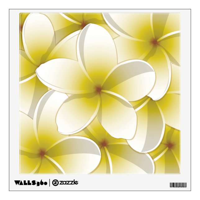 Bright Frangipani/ Plumeria flowers Wall Sticker (Front)