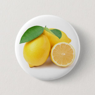 Bright & Fresh Yellow Lemons Button