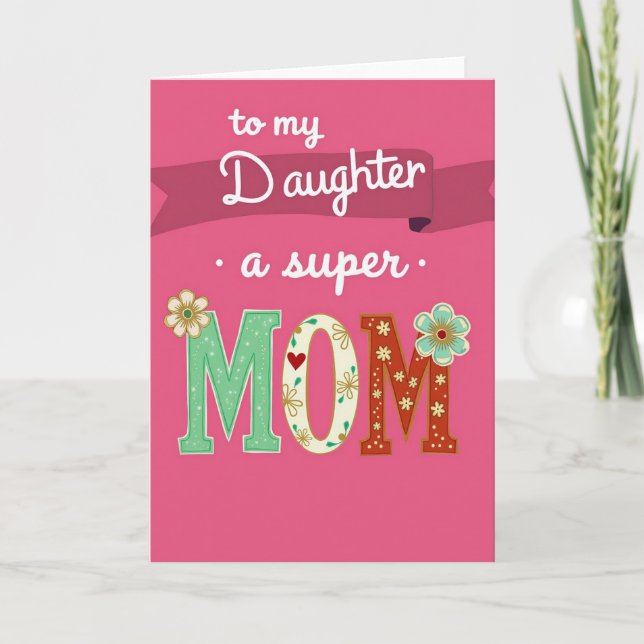 Bright Fuchsia Mothers Day Card (Front)