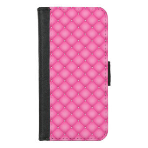 Bright Fuchsia Quilted Cushion Street Fashion iPhone 8/7 Wallet Case