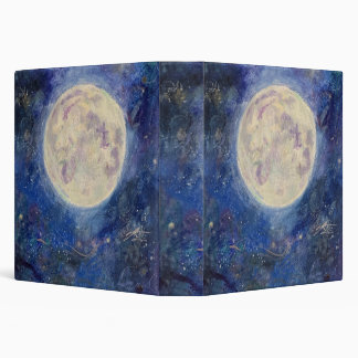 Bright Full Moon Celestial Stars Maureen Girard 3 Ring Binder