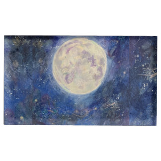 Bright Full Moon Night Sky Maureen Girard Place Card Holder