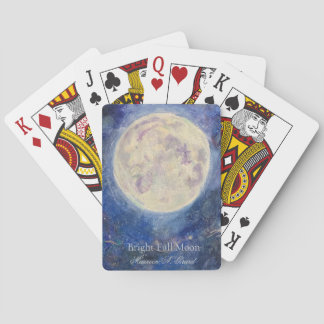 Bright Full Moon Night Sky Maureen Girard Poker Cards