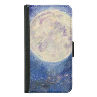 Bright Full Moon Night Sky Maureen Girard Samsung Galaxy S5 Wallet Case