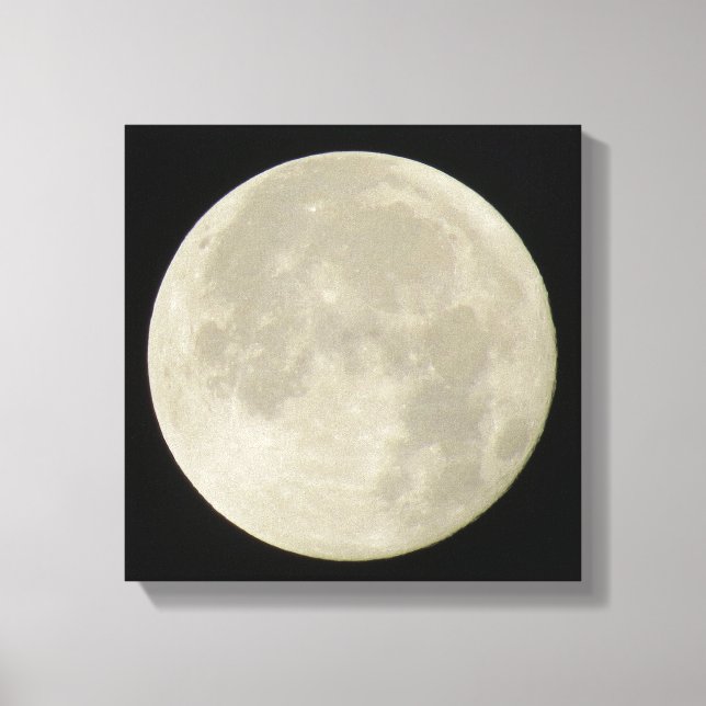 Bright full moon on canvas photo print (Front)