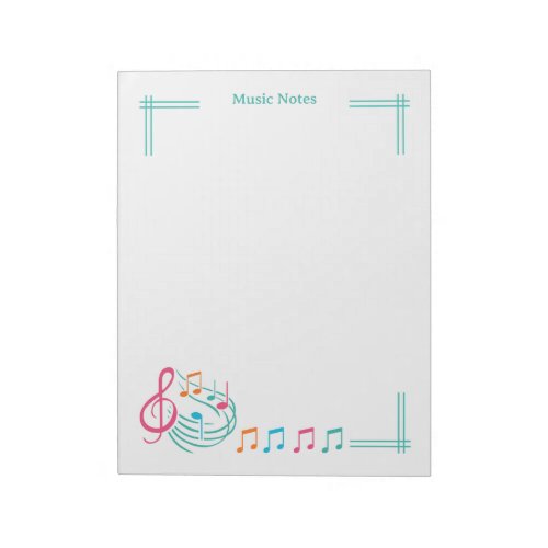 Bright  Fun Colorful Music Notes Border Line