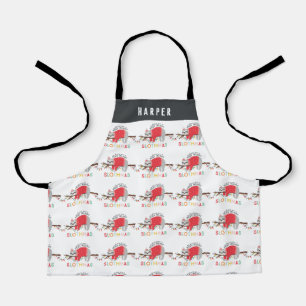 Bright fun colourful sloth Christmas holiday Apron