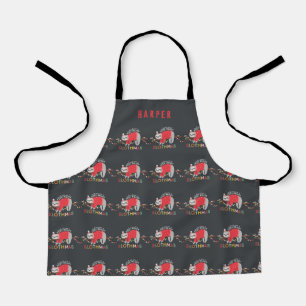 Bright fun colourful sloth Christmas holiday Apron