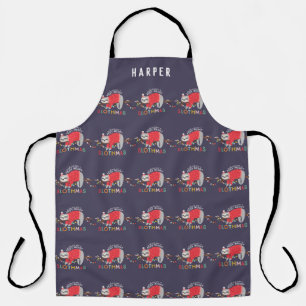 Bright fun colourful sloth Christmas holiday Apron