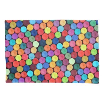 Bright Fun Crayon Polka Dots Pillowcase by MarshallArtsInk at Zazzle