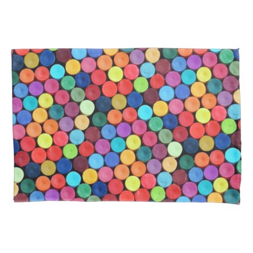 Bright Fun Crayon Polka Dots Pillowcase