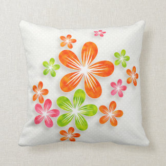 Bright Fun Flowers (2) Throw Pillow
