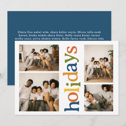 Bright Fun Holidays Christmas Personalized Photo Holiday Card