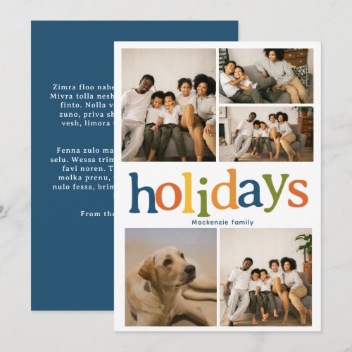 Bright Fun Holidays Christmas Personalized Photo Holiday Card