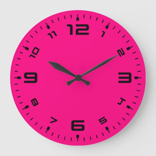 Bright Fun Magenta Pink Large Clock