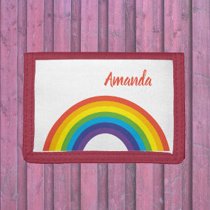 Bright Fun Rainbow  Personalized Tri-fold Wallet