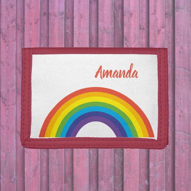 Bright Fun Rainbow  Personalized Trifold Wallet (Creator Uploaded)