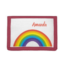 Bright Fun Rainbow Personalized Trifold Wallet Bright Fun Rainbow Personalized Trifold Wallet