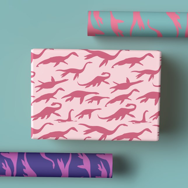 Bright & Fun Trendy Modern Loch Ness Monster Wrapping Paper Sheets (Creator Uploaded)