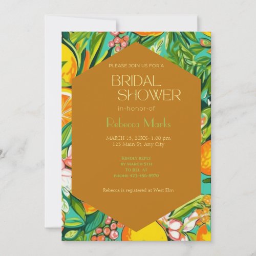Bright Fun Tropical Bridal Shower Invitation
