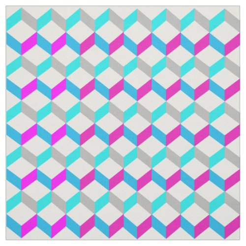 Bright Funky 3D Optical Illusion Patterned Print Fabric