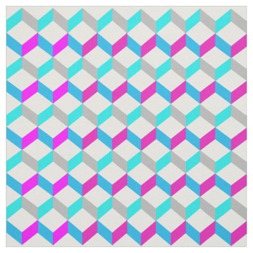 Bright Funky 3D Optical Illusion Patterned Print Fabric