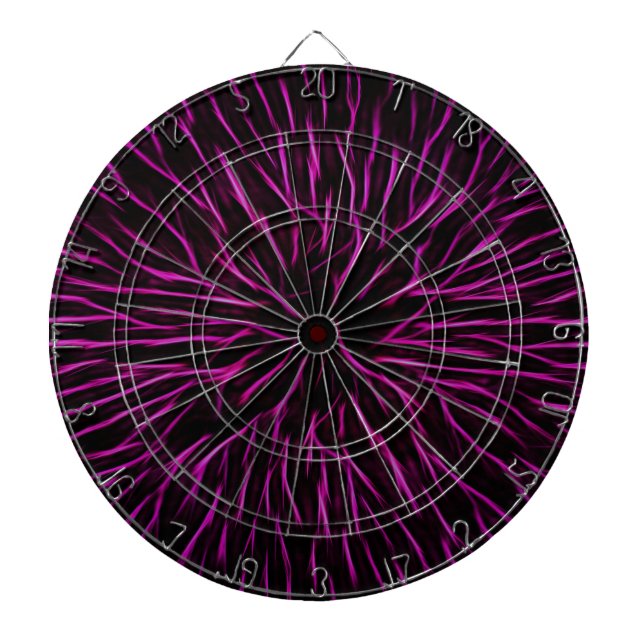 Bright Funky Hot Pink Firecracker Abstract Dart Board (Front)