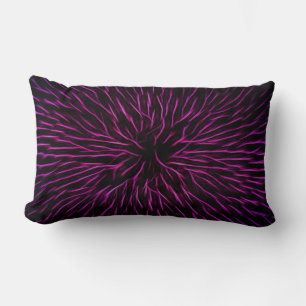 Bright Funky Hot Pink Firecracker Abstract Lumbar Pillow