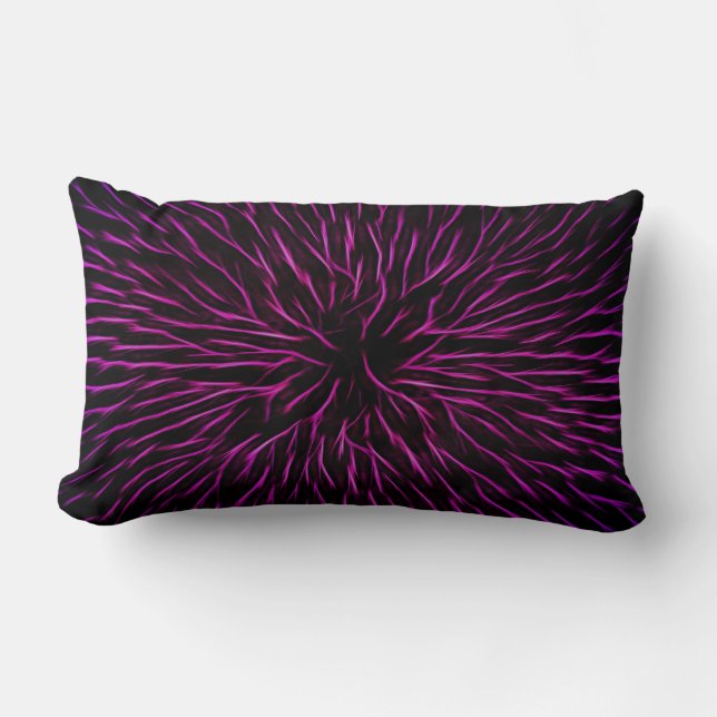 Bright Funky Hot Pink Firecracker Abstract Lumbar Pillow (Front)