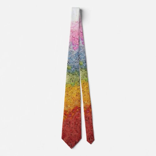 Bright Funky Rainbow Textured Background Neck Tie