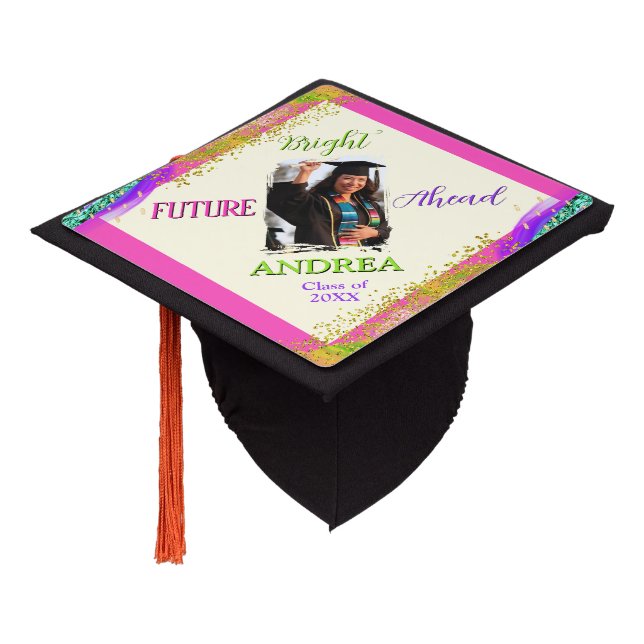 Bright Future Ahead Graduation Cap Topper (Angled)