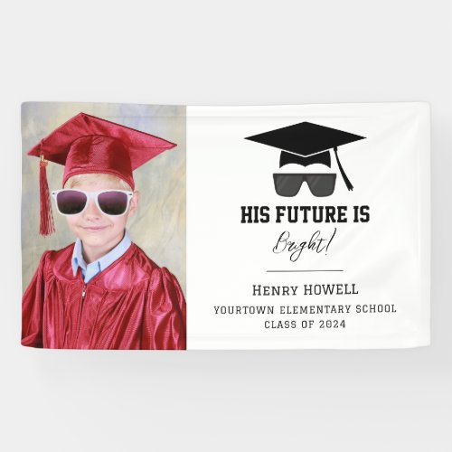Bright Future Boy Photo Graduation Announcement Banner