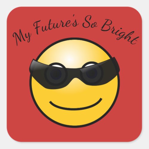 Bright Future Funny Emoji in Sunglasses Sticker