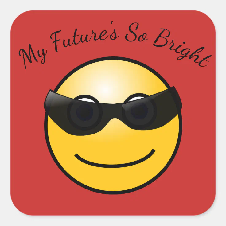 Bright Future Funny Emoji in Sunglasses Sticker | Zazzle Bright Future Funny Emoji in Sunglasses Sticker | Zazzle