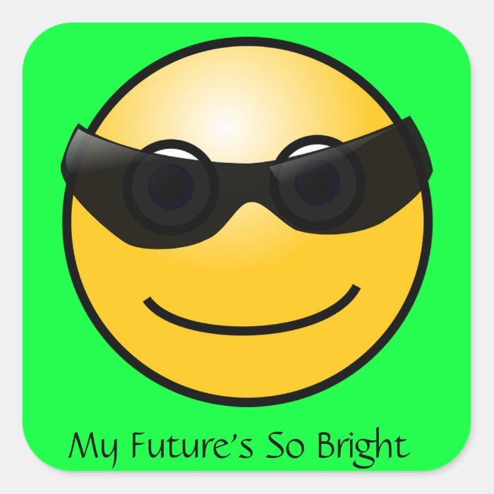 Bright Future Funny Sun in Sunglasses Sticker