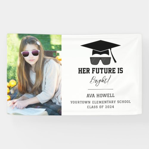 Bright Future Girl Photo Graduation Announcement Banner