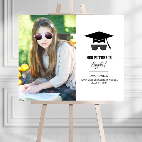 Bright Future Girl Photo Graduation Announcement Foam Board