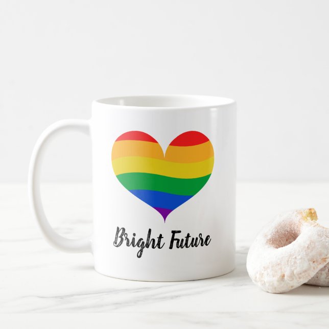 Bright Future LGBTQ Pride Coffee Mug (With Donut)