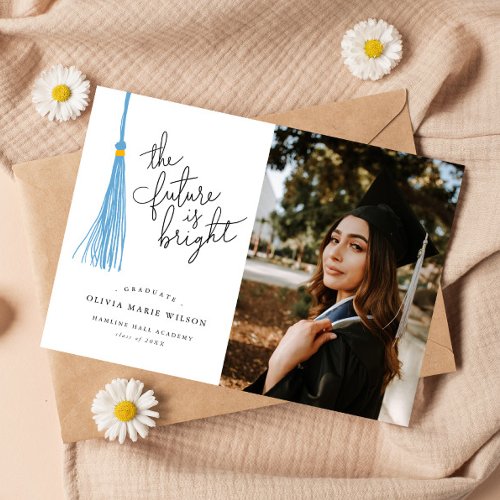 Bright Future Light Blue Graduation Announcement