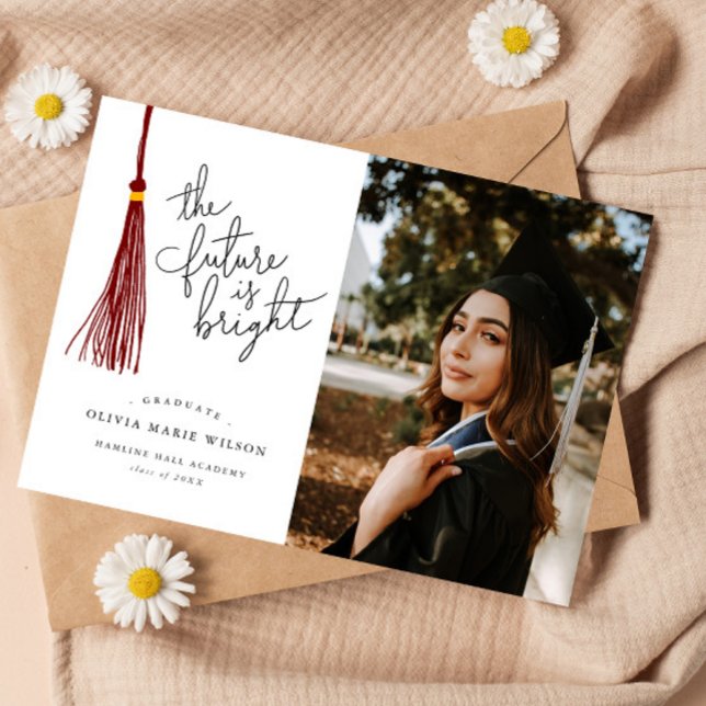 Bright Future Maroon Graduation Announcement (Creator Uploaded)