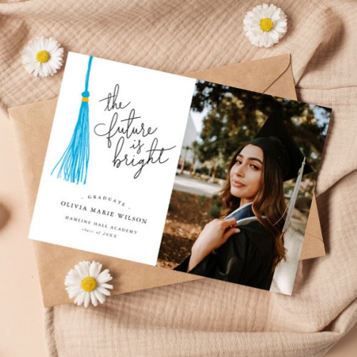 Bright Future Sky Blue Graduation Announcement