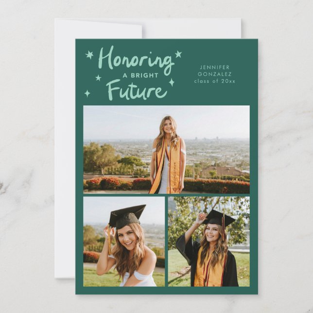Bright Future Stars Multi Photo Green Grad Announcement (Front)