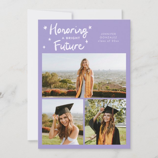 Bright Future Stars Multi Photo Lilac Grad Announcement (Front)