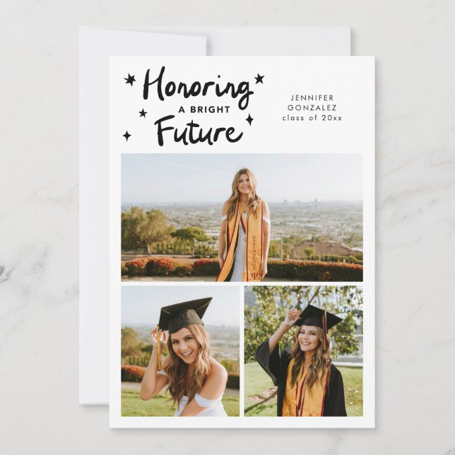 Bright Future Stars Multi Photo White Grad Announcement (Front)