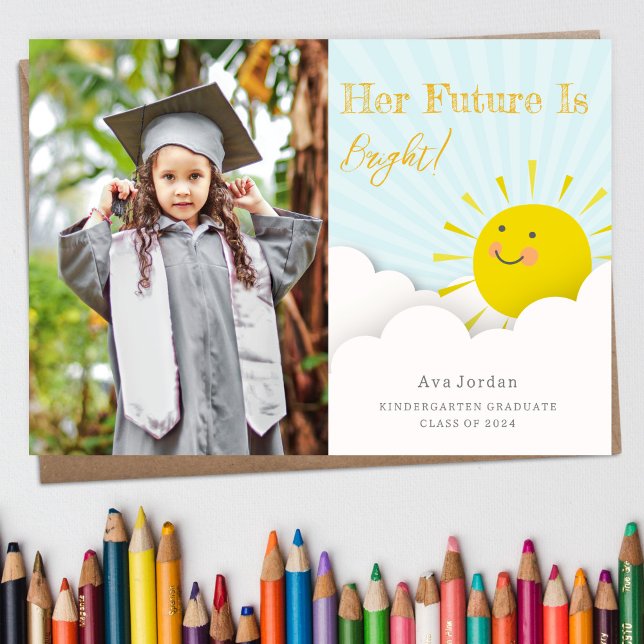 Bright Future Sunshine Graduation Photo Invitation (Creator Uploaded)