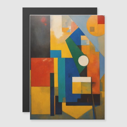  Bright Future Suprematism Oil Painting Magnetic Invitation