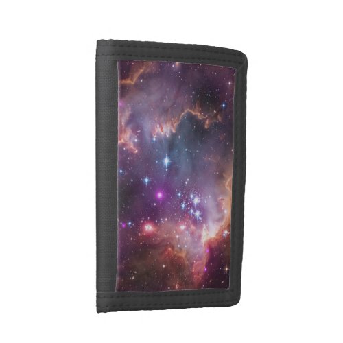 Bright galaxy trifold wallet